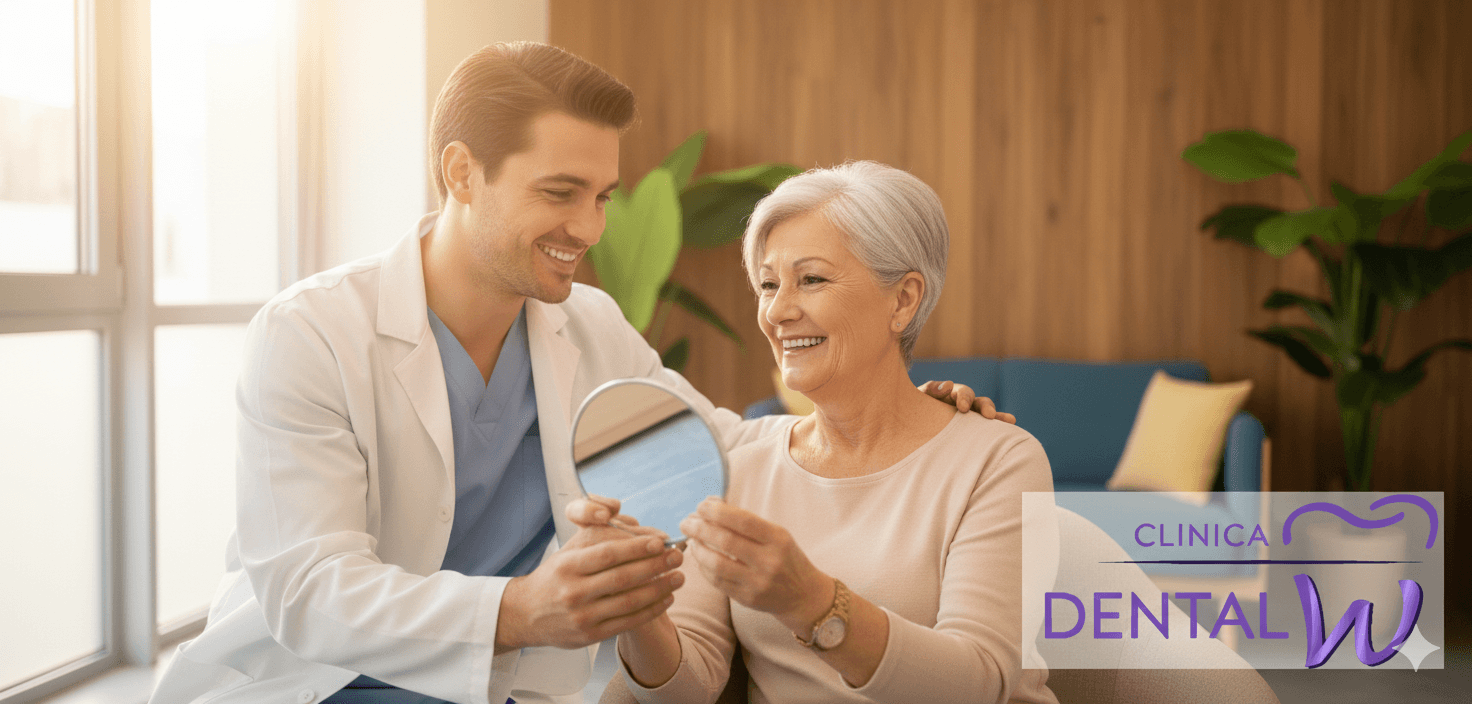 Dentista explicando procedimiento a paciente